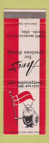 Matchbook Cover - Arne's Restaurant Toledo OH Viking