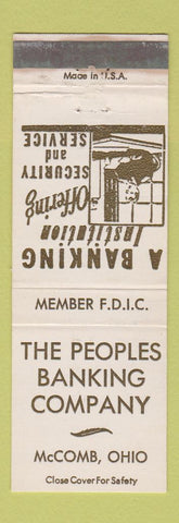 Matchbook Cover - Peoples Banking Company McComb OH WEAR