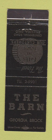 Matchbook Cover - The Barn Georgia Brock Sylvania OH WEAR