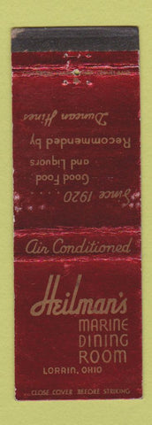 Matchbook Cover - Heilman's Marine Dining Room Lorain OH WORN