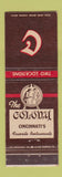 Matchbook Cover - Colony Restaurant Cincinnati OH