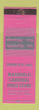 Matchbook Cover - Massenelli Cardinal Food Store Grove City OH