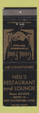 Matchbook Cover - Neil's Restaurant Lounge New Waterford OH WEAR