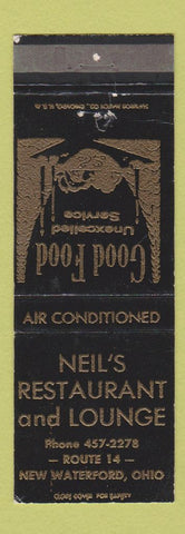 Matchbook Cover - Neil's Restaurant Lounge New Waterford OH WEAR