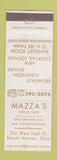 Matchbook Cover - Mazza's Restaurant Mount Vernon OH