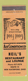 Matchbook Cover - Neil's Restaurant Lounge New Waterford OH