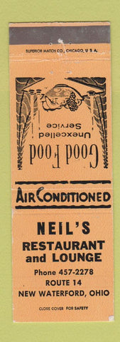 Matchbook Cover - Neil's Restaurant Lounge New Waterford OH