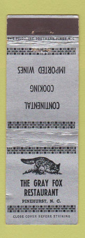 Matchbook Cover - Gray Fox Restaurant Pinehurst NC WEAR