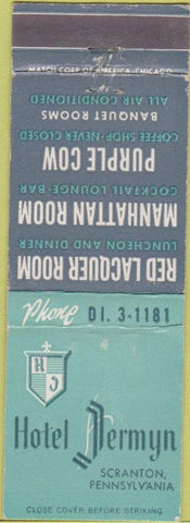 Matchbook Cover - Hotel Jermyn Scranton PA