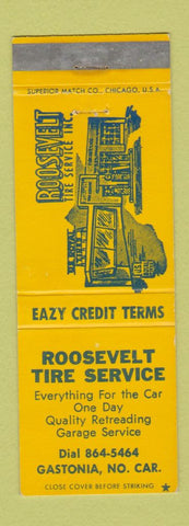 Matchbook Cover - Roosevelt Tire Service Gastonia NC WEAR