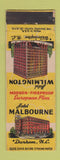 Matchbook Cover - Hotel Malbourne Durham NC WORN