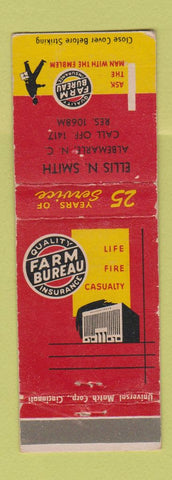 Matchbook Cover - Farm Bureau Insurance Ellis Smith Albemarle NC