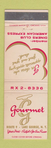 Matchbook Cover - Gourmet Restaurant Lake George NY