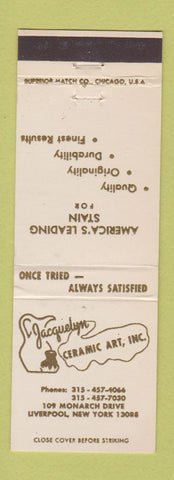Matchbook Cover - Jacquelyn Ceramic Art Liverpool NY