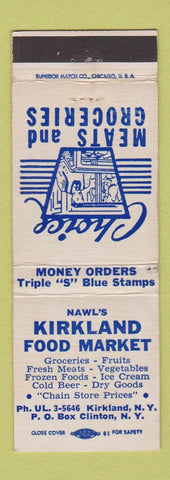 Matchbook Cover - Kirkland Food Market Clinton NY Kirkland