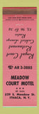 Matchbook Cover - Meadow Court Motel Ithaca NY WEAR PINK