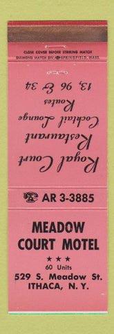 Matchbook Cover - Meadow Court Motel Ithaca NY WEAR PINK