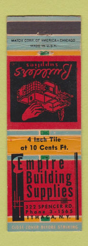 Matchbook Cover - Empire Building Supply Ithaca NY
