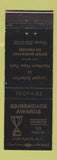 Matchbook Cover - Adirondack Awards Trophies Lake Placid NY WEAR BLACK