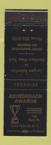 Matchbook Cover - Adirondack Awards Trophies Lake Placid NY WEAR BLACK