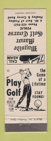Matchbook Cover - Wayside Manor Golf Course Findlay OH