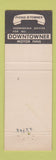 Matchbook Cover - Downtowner Motor Inns Charlotte NC