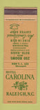 Matchbook Cover - Hotel Carolina Raleigh NC
