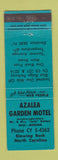 Matchbook Cover - Azalea Garden Motel Blowing Rock NC WEAR