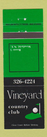 Matchbook Cover - Vineyard Country Club Westfield NY