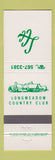 Matchbook Cover - Longmeadow Country Club MA