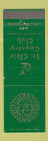 Matchbook Cover - St Clair Country Club Belleville IL