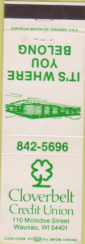 Matchbook Cover - Cloverbelt Credit Union Wausau WI