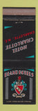 Matchbook Cover - Bland Hotels Hotel Charlotte NC WEAR