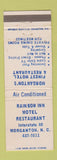 Matchbook Cover - Rainbow Inn Motel Restaurant Morganton NC