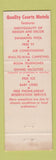 Matchbook Cover - Quality Court Motel Palace Motel New Bern NC