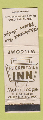 Matchbook Cover - Flickertail Inn Valley City ND WEAR