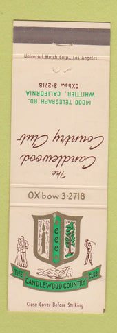 Matchbook Cover - Candlewood Country Club Whittier CA