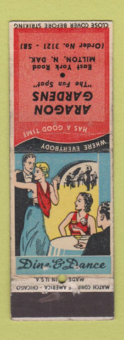 Matchbook Cover - Aragon Gardens Milton ND WEAR
