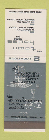 Matchbook Cover - Town House Motor Inn Fargo Bismarck ND