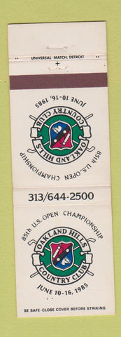 Matchbook Cover - Oakland Hills Country Club US Open 1985 Bloomfield Township MI