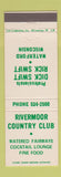 Matchbook Cover - Rivermoor Country Club Golf Waterford WI