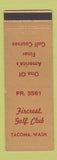 Matchbook Cover - Fircrest Golf Club Tacoma WA