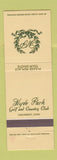 Matchbook Cover - Hyde Park Golf and Country Club Cincinnati OH