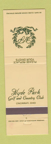 Matchbook Cover - Hyde Park Golf and Country Club Cincinnati OH