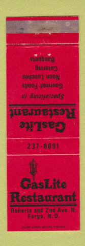 Matchbook Cover - Gaslite Restaurant Fargo ND