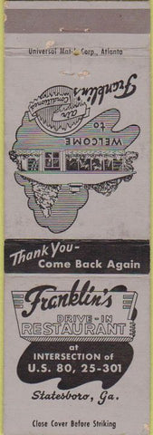 Matchbook Cover - Franklin's Drive In Statesboro GA