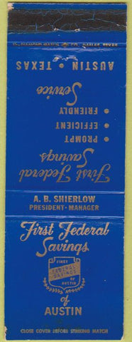 Matchbook Cover - First Federal Savings Austin TX
