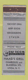 Matchbook Cover - Gaag's Grill Utica NY MERCHANTS WEAR
