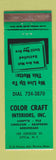 Matchbook Cover - Color Craft Interios Utica NY GREEN WEAR