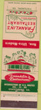 Matchbook Cover - Franklin's Restaurant Statesboro GA